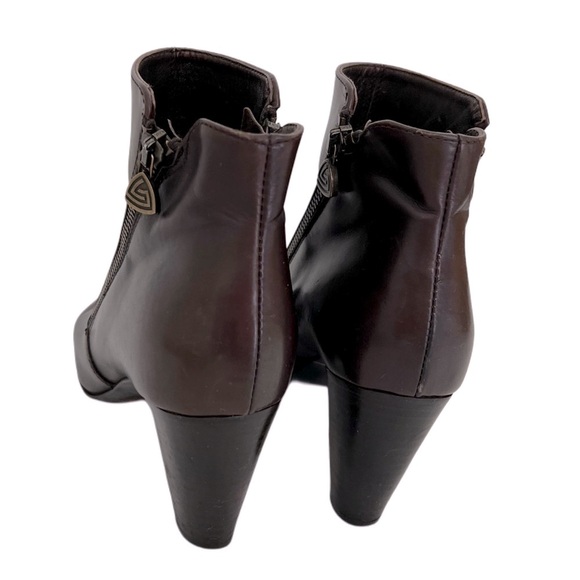 AGL Classic Brown Genuine Leather Ankle Boots Rounded Toe Heel 38.5 8.5 - Picture 4 of 13